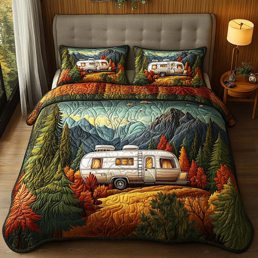 Mountain View Camper 3-Piece Quilted Bedding Set NCU0NT8663
