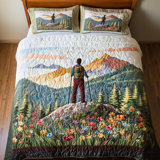 Mountain View Trek 3-Piece Quilted Bedding Set NCU0PT6992