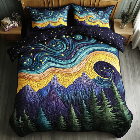 Mountain Whirl 3-Piece Quilted Bedding Set NCU0DK8746