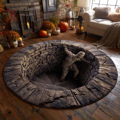 Mummy Descent Quilted Round Mat NCU0XD932