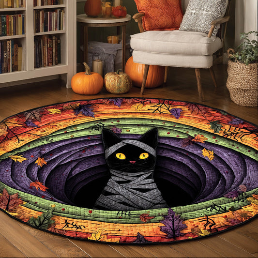 Mummy Meow Quilted Round Mat NCU0VL2878