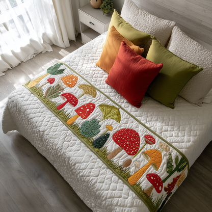 Mushroom Dream Quilted Bed Runner NCU0DK11098