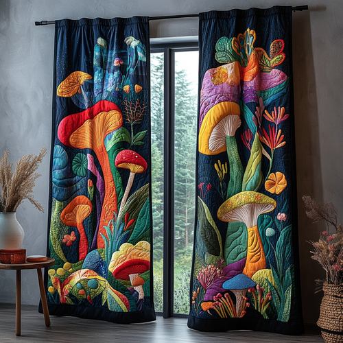 Mushroom Dream Quilted Curtains NCU0DK10958