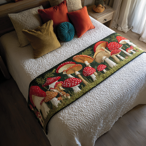 Mushroom Field Quilted Bed Runner NCU0DK11102