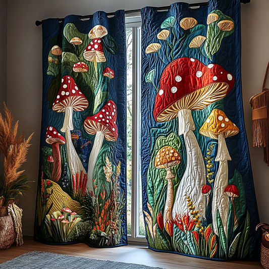 Mushroom Field Quilted Curtains NCU0DK10962