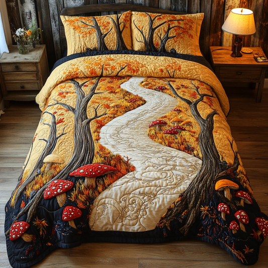 Mushroom Forest 3-Piece Quilted Bedding Set NCU0DK9441