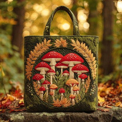 Mushroom Forest Quilted Tote Bag NCU0TD602