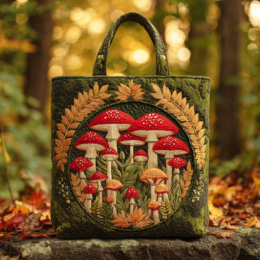 Mushroom Forest Quilted Tote Bag NCU0TD602