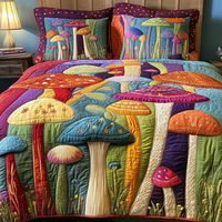 Mushroom Garden 3-Piece Quilted Bedding Set NCU0DK11037