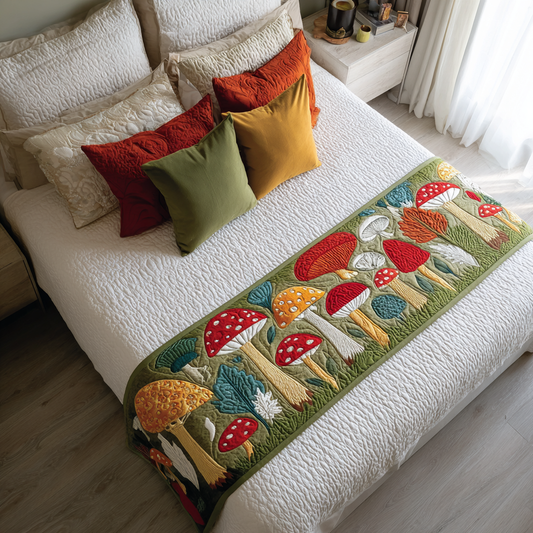 Mushroom Garden Quilted Bed Runner NCU0DK11100