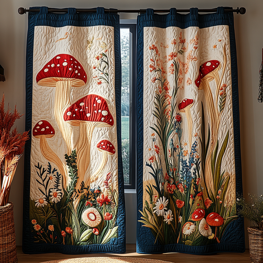 Mushroom Garden Quilted Curtains NCU0DK10960
