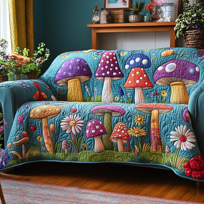 Mushroom Garden Quilted Sofa Cover NCU0DK11117