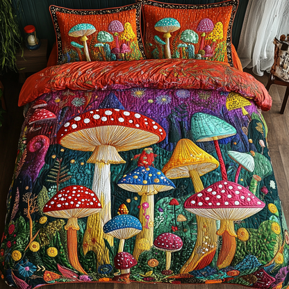 Mushroom Glow 3-Piece Quilted Bedding Set NCU0DK11034