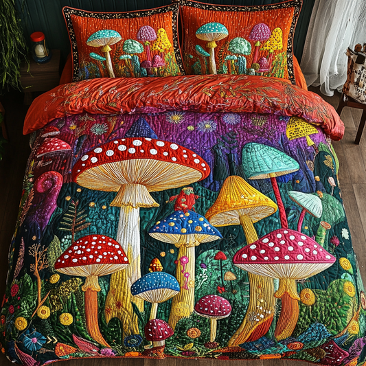 Mushroom Glow 3-Piece Quilted Bedding Set NCU0DK11034