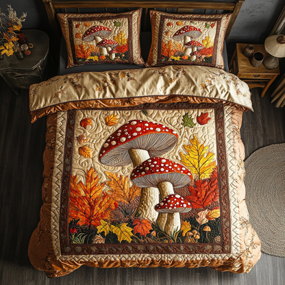 Mushroom Glow 3-Piece Quilted Bedding Set NCU0DK9443