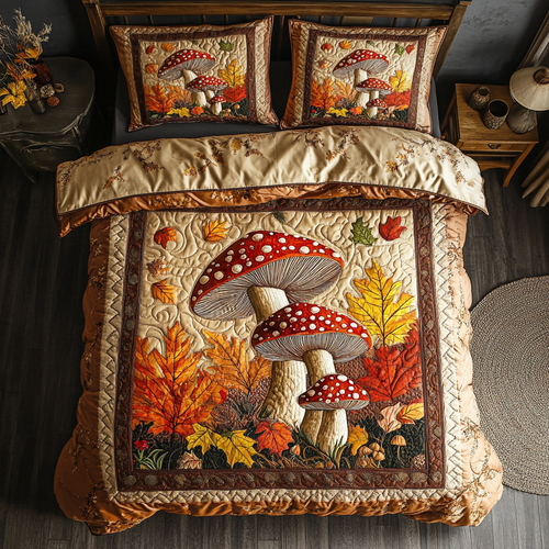 Mushroom Glow 3-Piece Quilted Bedding Set NCU0DK9443