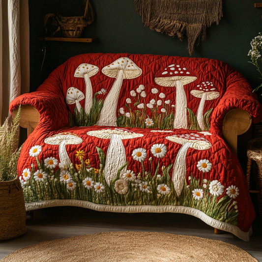 Mushroom Glow Quilted Sofa Cover NCU0DK11114