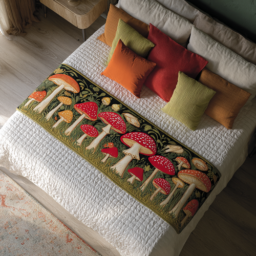 Mushroom Light Quilted Bed Runner NCU0DK11101