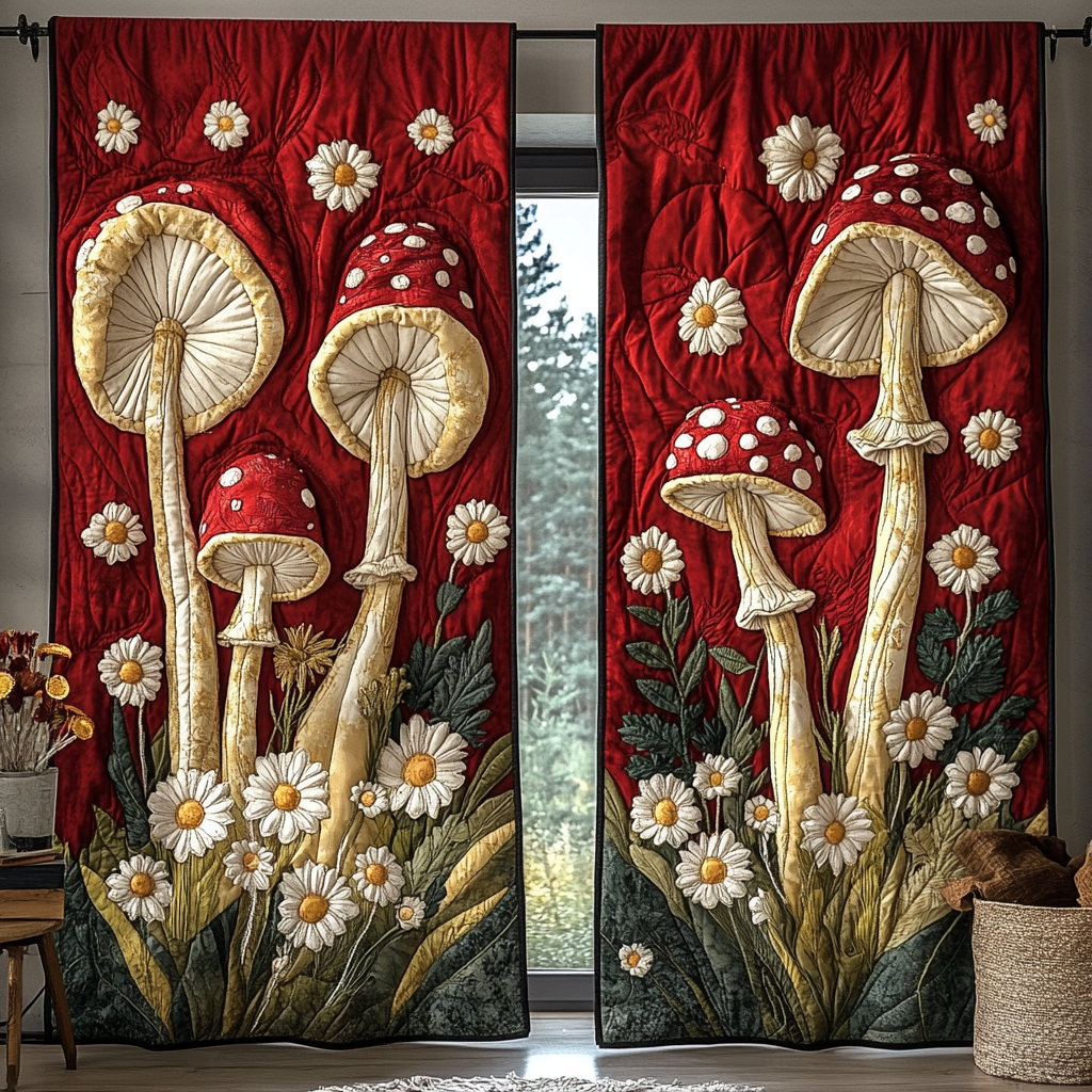Mushroom Light Quilted Curtains NCU0DK10961