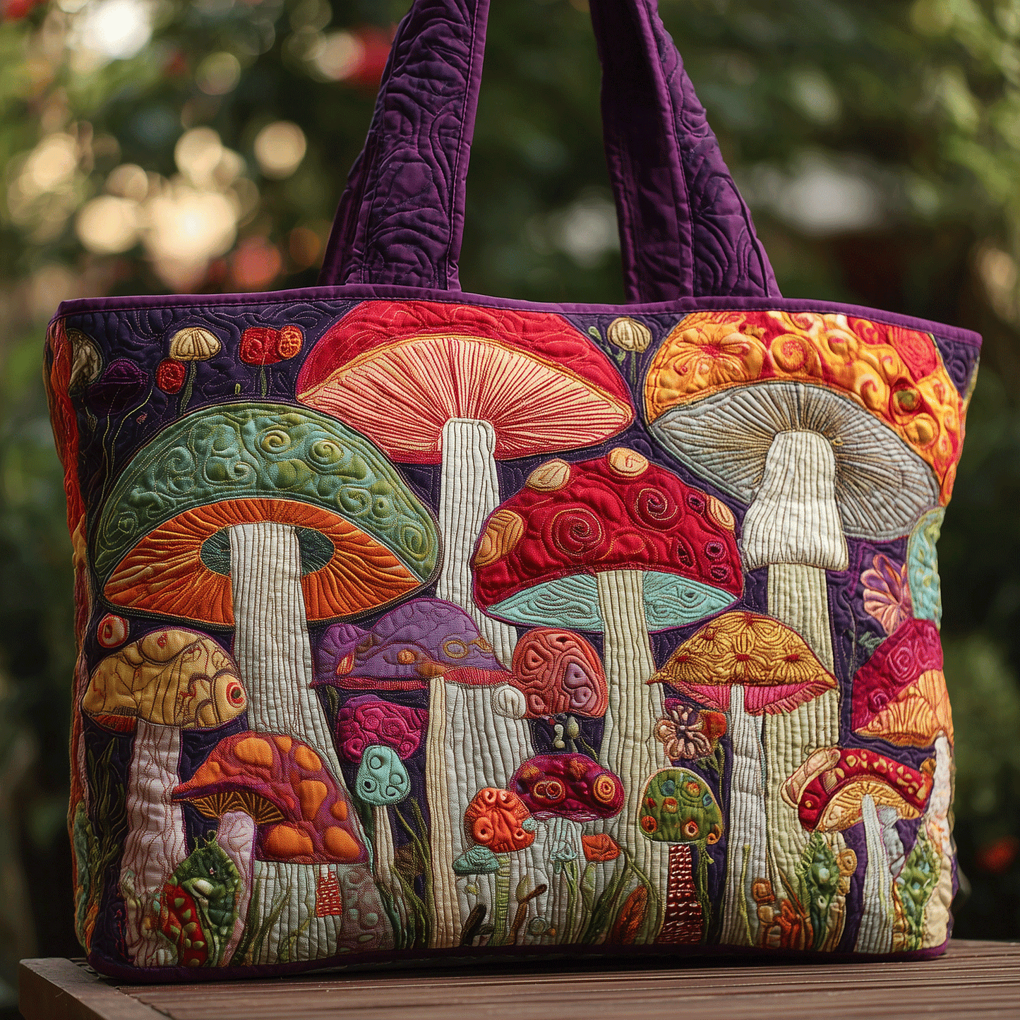Mushroom Magic Quilted Tote Bag NCU0TH2884