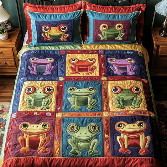 Mushroom Meadow 3-Piece Quilted Bedding Set NCU0VH2313