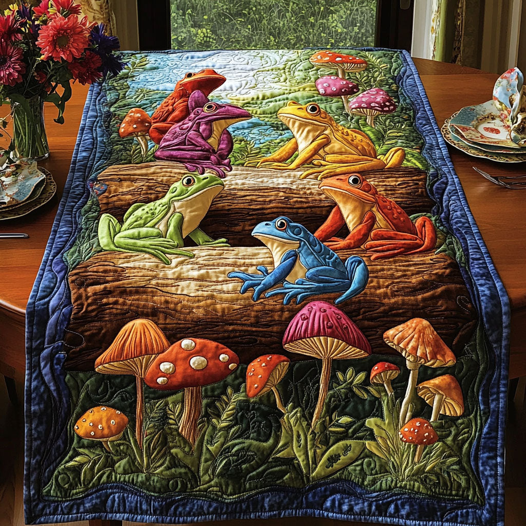 Mushroom Meadow Magic Quilted Table Runner NCU0PT4137