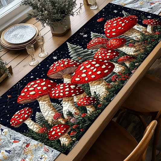 Mushroom Meadow Quilted Table Runner NCU0DK4170