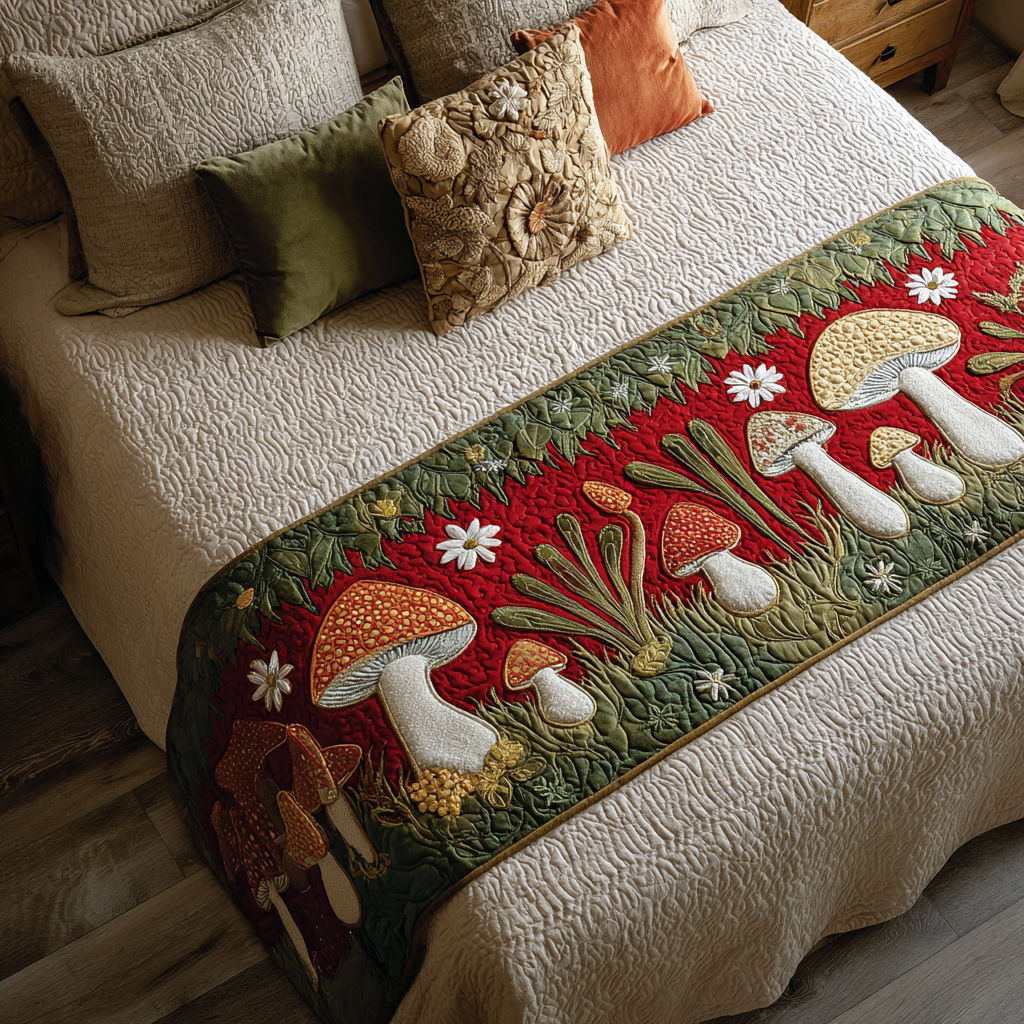 Mushroom Path Quilted Bed Runner NCU0DK11103