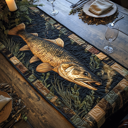 Muskellunge Charm Quilted Table Runner NCU0DV3960