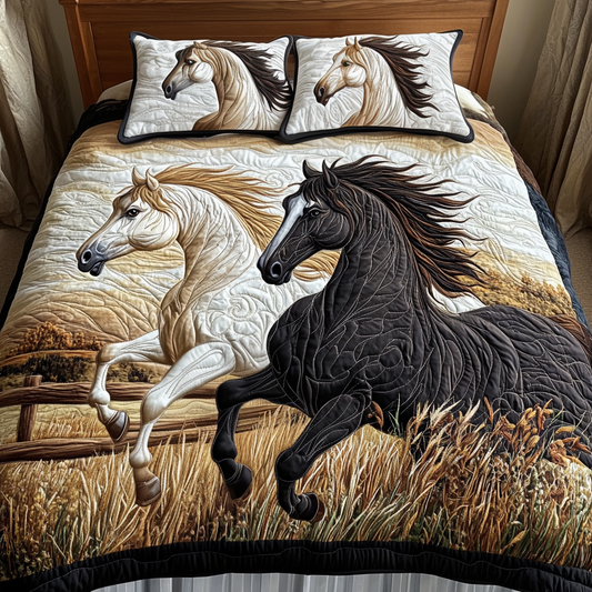 Mustang Charm 3-Piece Quilted Bedding Set NCU0VH2073