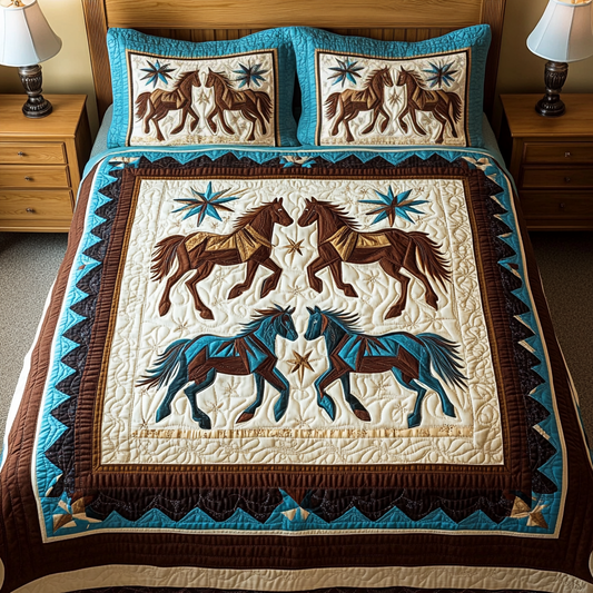 Mustang Majesty 3-Piece Quilted Bedding Set NCU0VH1824