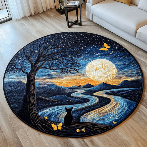 Mysterious Shadow Quilted Round Mat NCU0PT7287