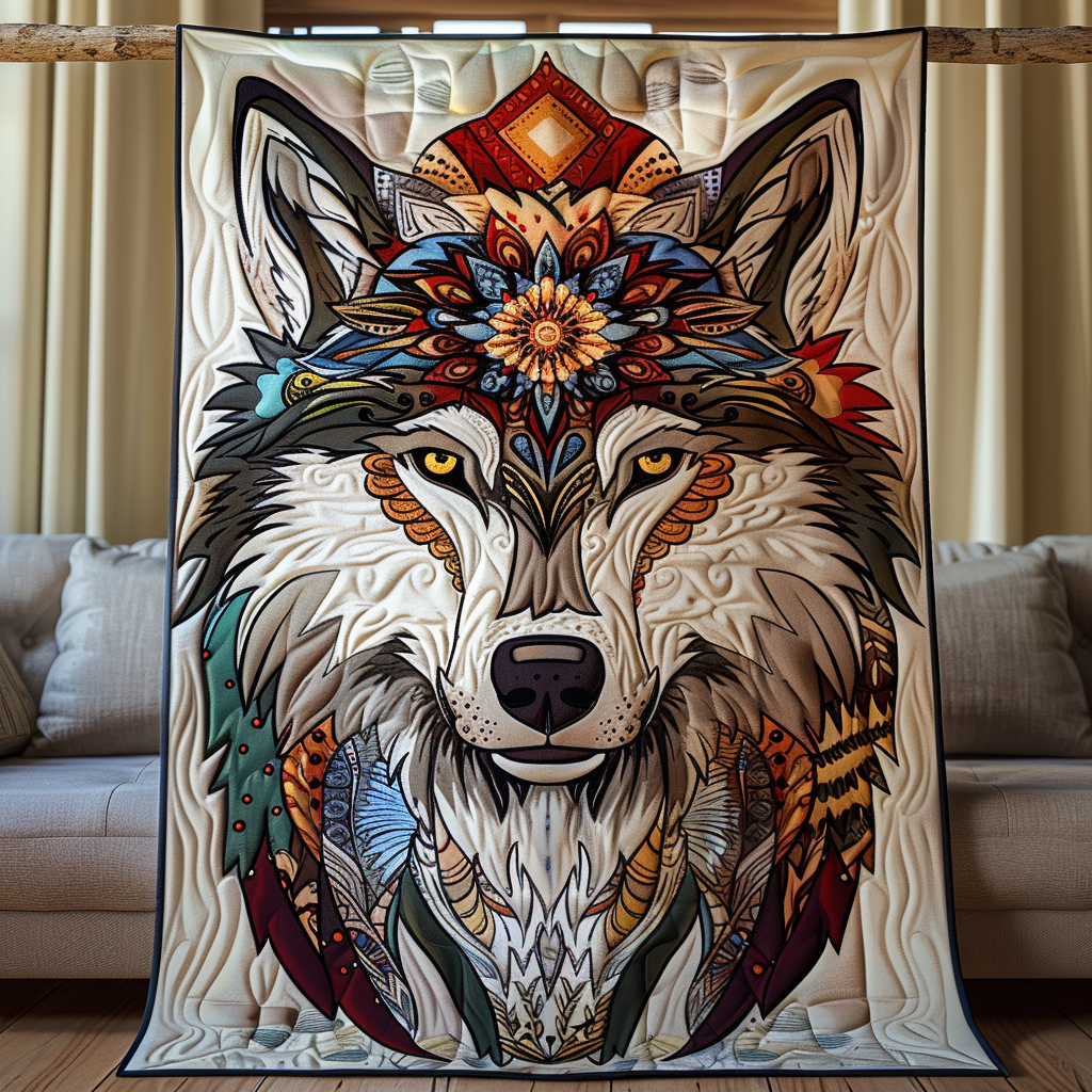 Mystic Wolf Quilted Blanket NCU0NT134