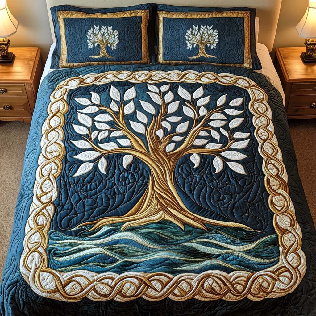 Mystic Arbor 3-Piece Quilted Bedding Set NCU0NT2467