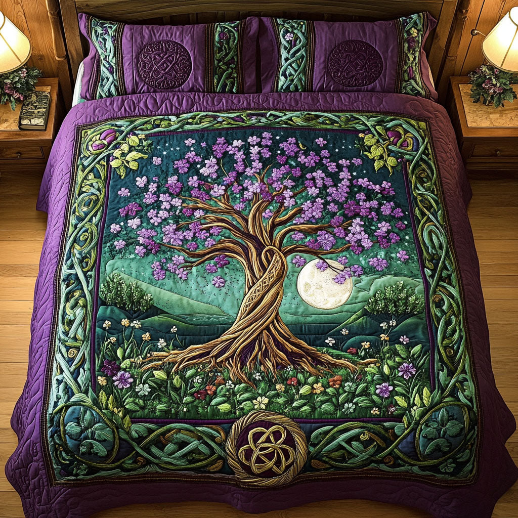 Mystic Arboreal Dreams 3-Piece Quilted Bedding Set NCU0PT3332