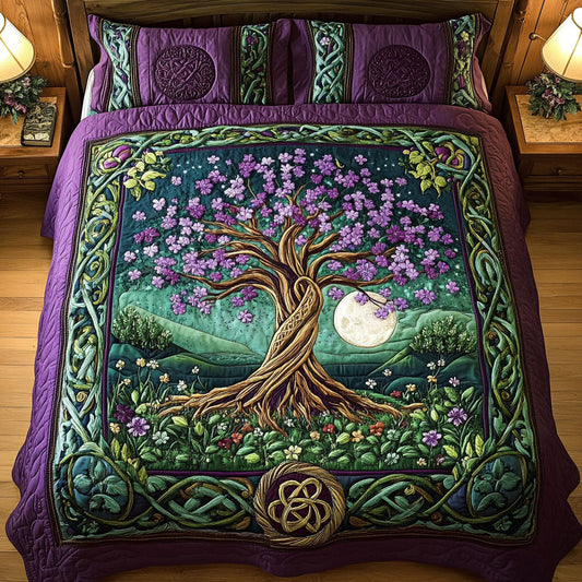 Mystic Arboreal Dreams 3-Piece Quilted Bedding Set NCU0PT3332
