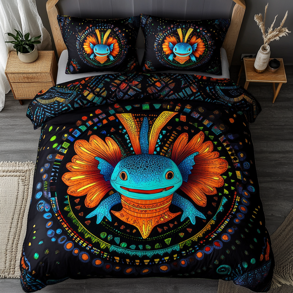 Mystic Axolotl 3-Piece Quilted Bedding Set NCU0DK4404