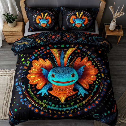 Mystic Axolotl 3-Piece Quilted Bedding Set NCU0DK4404