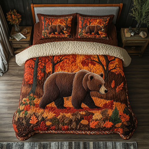 Mystic Bear 3-Piece Quilted Bedding Set NCU0DK9540