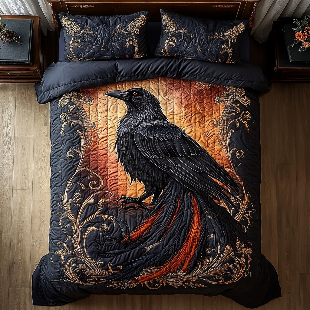 Mystic Bird Quilted Bedding Set NCU0DV2838