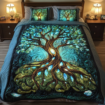 Mystic Branches 3-Piece Quilted Bedding Set NCU0VH1554