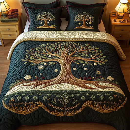 Mystic Branches 3-Piece Quilted Bedding Set NCU0VH1695