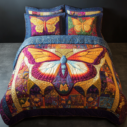 Mystic Butterfly 3-Piece Quilted Bedding Set NCU0DK10738