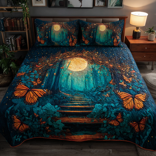 Mystic Butterfly 3-Piece Quilted Bedding Set NCU0DK10812