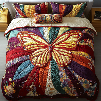 Mystic Butterfly 3-Piece Quilted Bedding Set NCU0VH2837
