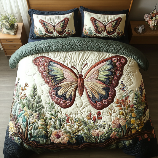 Mystic Butterfly 3-Piece Quilted Bedding Set NCU0VH5543