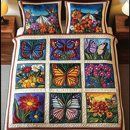 Mystic Butterfly Sky 3-Piece Quilted Bedding Set NCU0NT8331