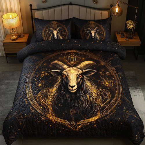 Mystic Capricorn 3-Piece Quilted Bedding Set NCU0NT5714