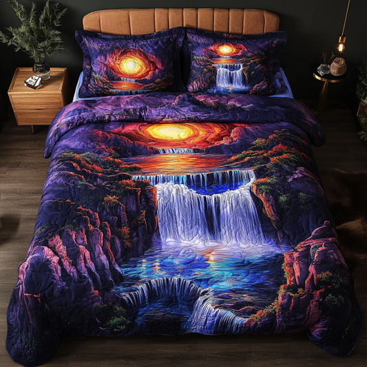 Mystic Cascade 3-Piece Quilted Bedding Set NCU0DK5551