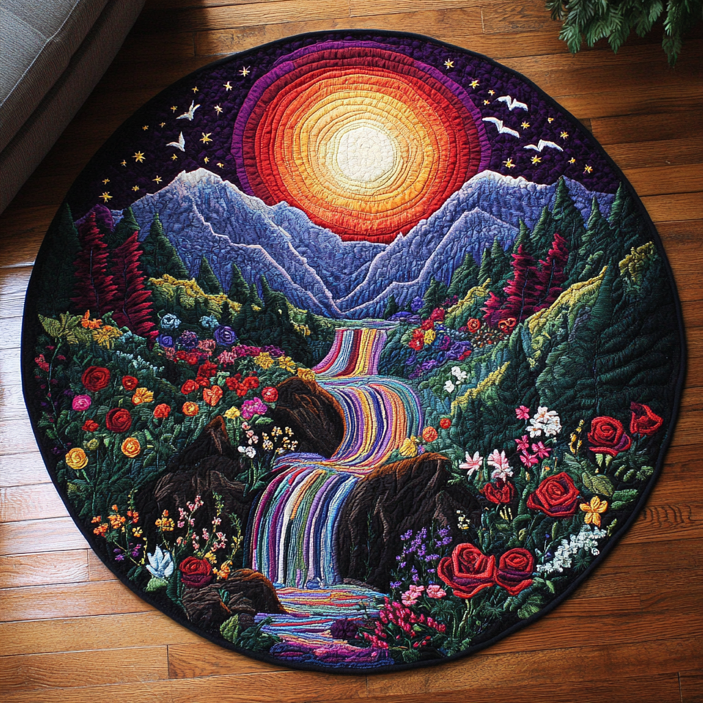 Mystic Cascade Quilted Round Mat NCU0DK5450